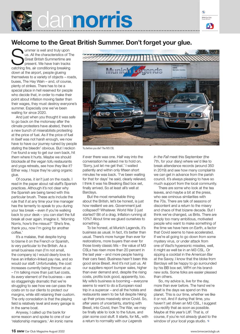 Straight Six Magazine (BMW Car Club GB) | Munich Legends